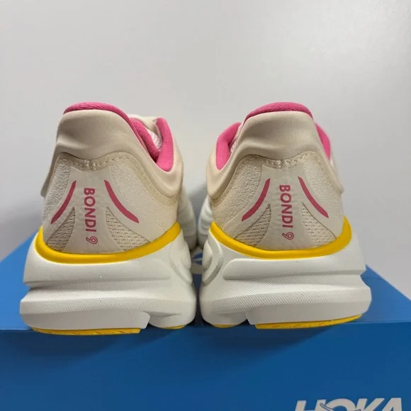 NIB•HOKA Women’s HOKA Bondi 9 Everyday Running Shoe Alabaster - Birch Size: 9 - Picture 4 of 6